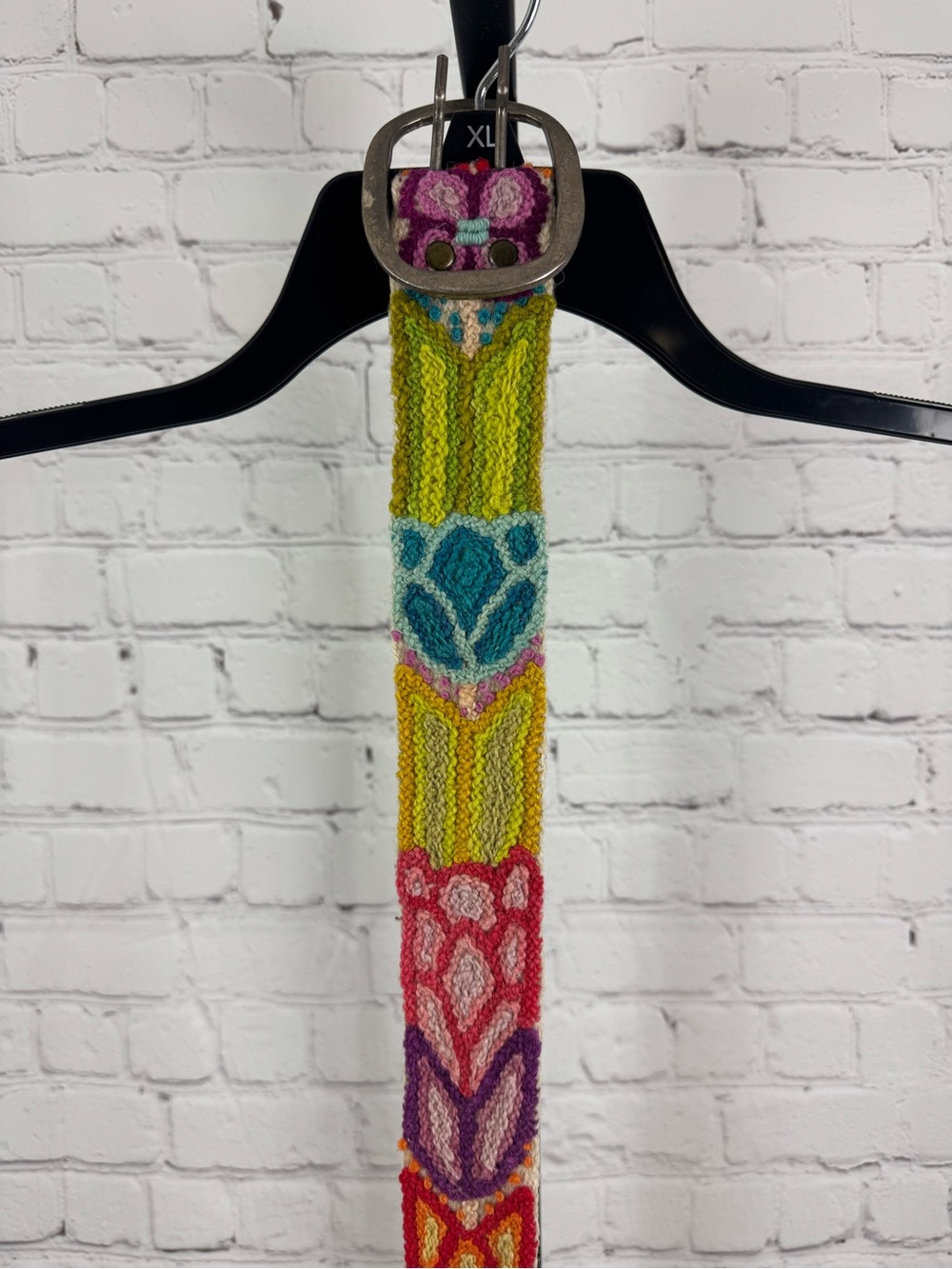 Jenny Krauss Hand Embroidered Floral Wool Boho Belt Size Medium